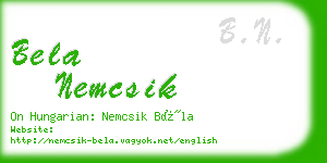 bela nemcsik business card